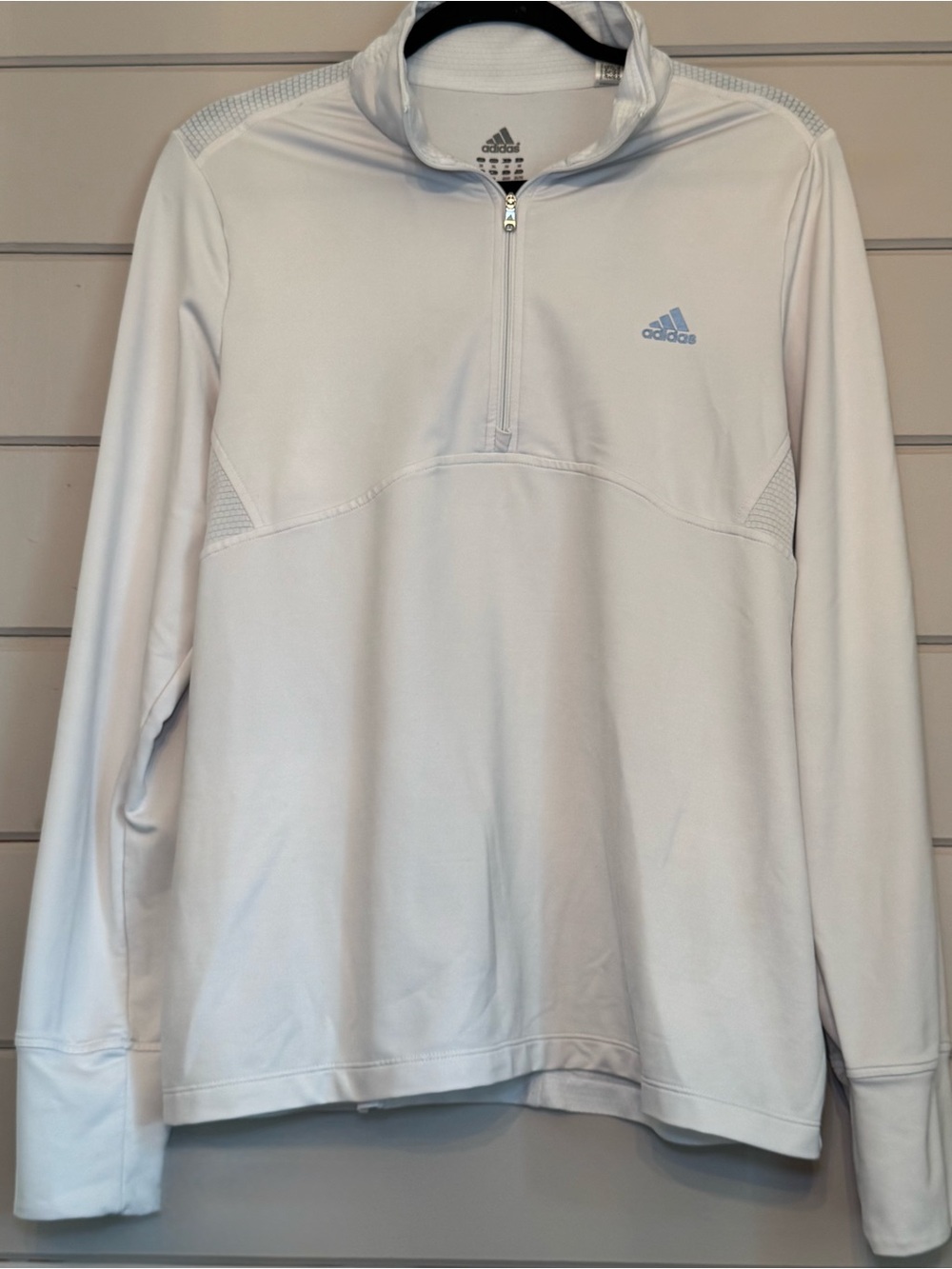 Women’s Adidas White Quarter Zip Activewear Pullover Top